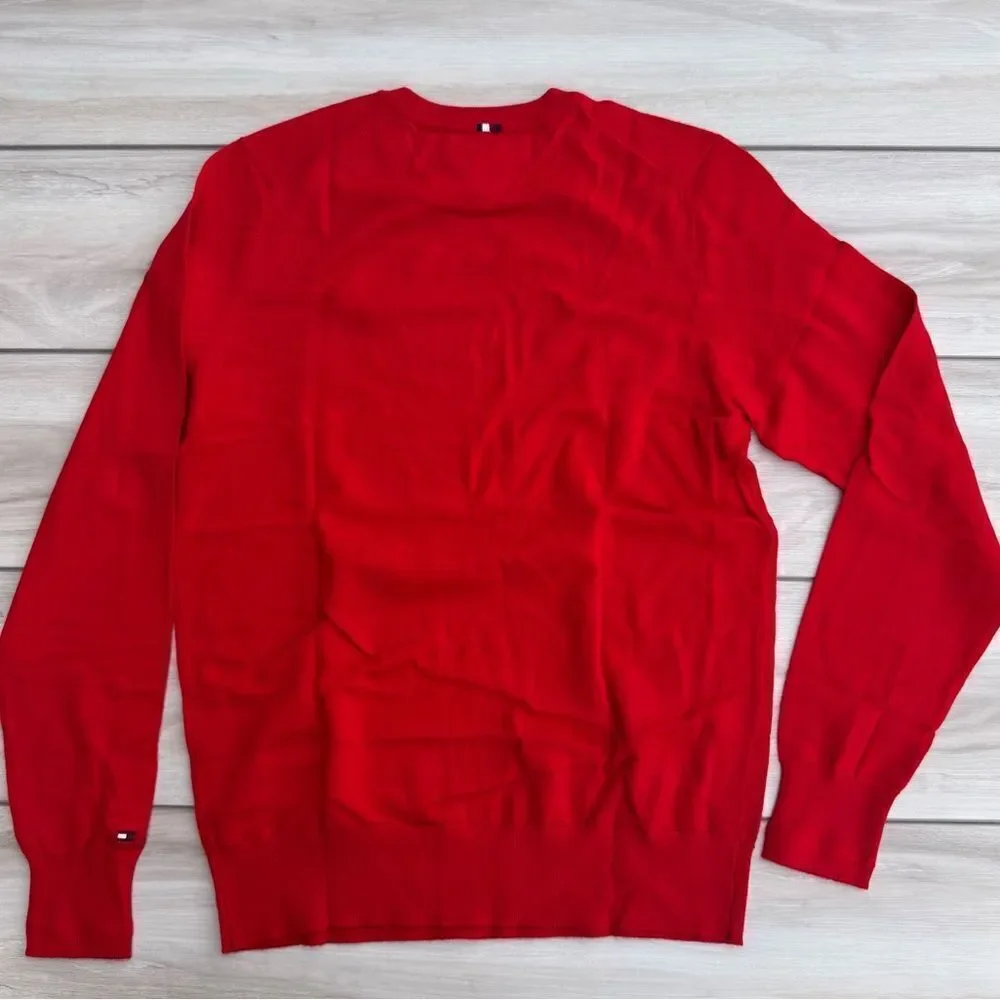 Tommy Hilfiger Essentials Cotton Crewneck Sweater Red Medium NWT IN PKG
